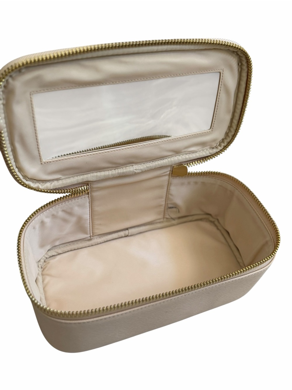 STONEY CLOVER LANE Textured Open Top Mirror VEGAN Vanity Case 10x4 REVOLVE